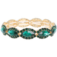 RHINESTONE BEZELED CRYSTAL STRETCH BRACELET